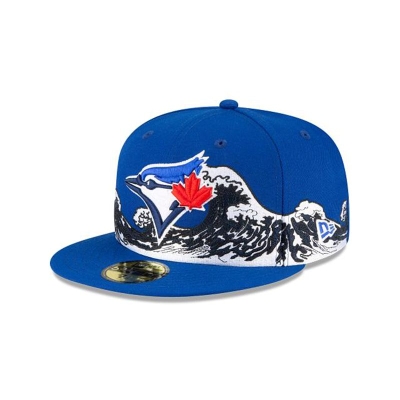 Blue Toronto Blue Jays Hat - New Era MLB Wave 59FIFTY Fitted Caps USA7650419